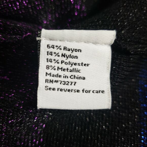 Nine West Womens Sweater Medium Mock Neck Sparkle Multicolor Stripe Sleeveless - Picture 8 of 9